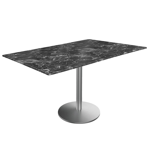 Holland Bar Stool Co 30 Tall OD214 St Steel Table Base w22 Dia foot and 32x48 Black Marble Top, IndoorOutdoor OD214-2230SSODS3248BM - main
